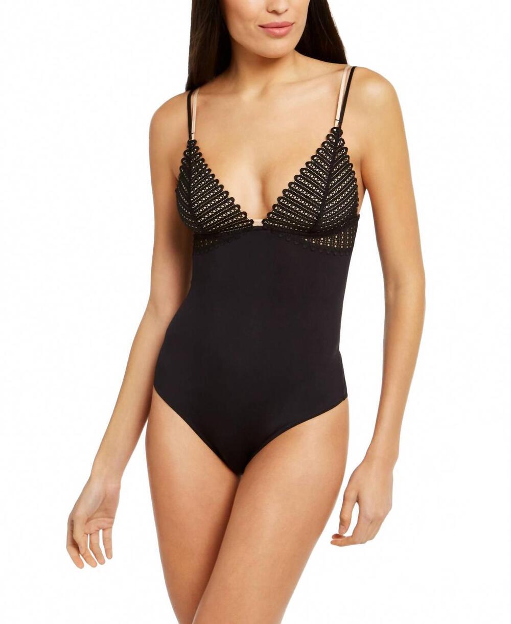 NEW I.N.C. INTERNATIONAL CONCEPTS intimate lace cup bodysuit in black